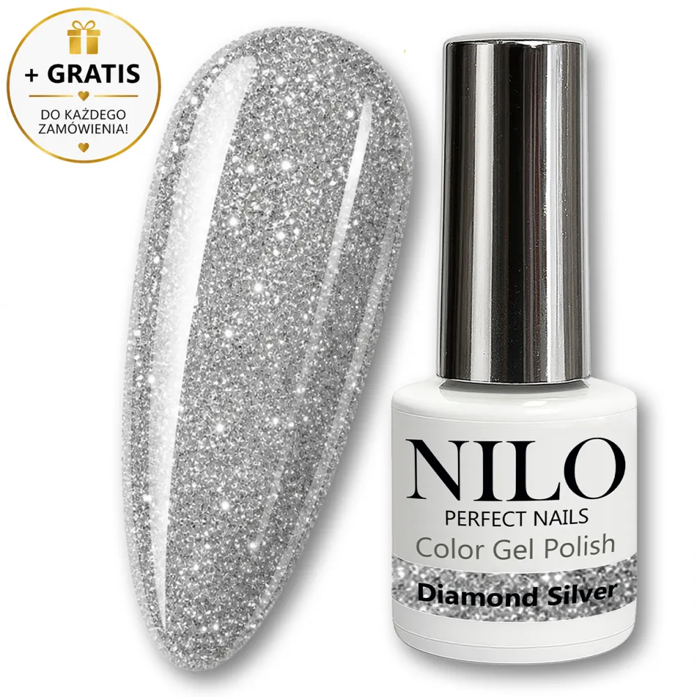 Lakier Hybrydowy Diamond Silver – NILO no.122